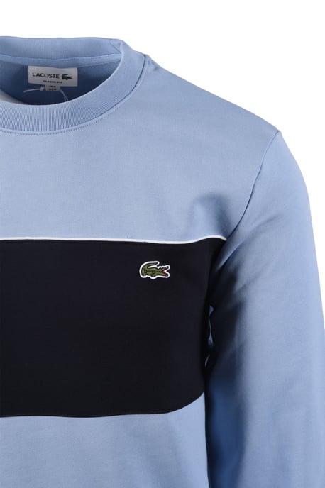 LACOSTE COLOUR BLOCK CREWNECK SWEATSHIRT BLUE NAVY - Image 2