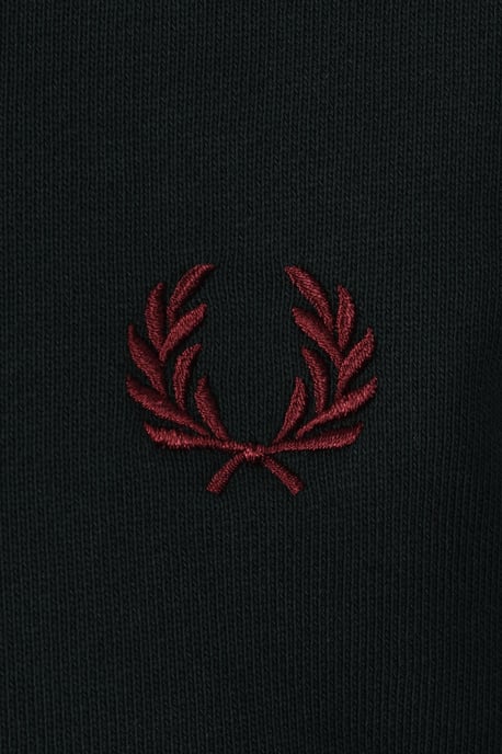 FRED PERRY CREW NECK SWEATSHIRT GRASSROOT GREEN/STOCKPORT BLUE/OXBLOOD - Image 3