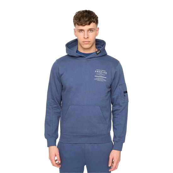 Duck and Cover Heren Rayland Katoenen Blend Hoodie (Denim Blauw) - Image 1