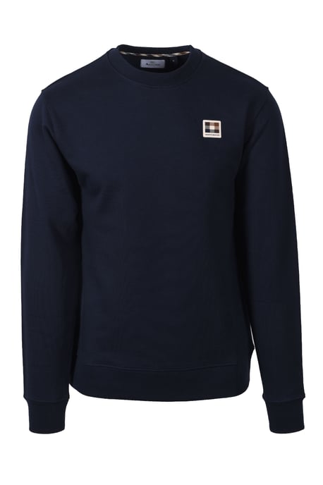 AQUASCUTUM BADGE CREWNECK SWEATSHIRT NAVY - Image 1
