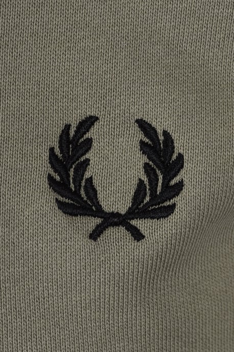FRED PERRY HALF ZIP SWEATSHIRT SEAGRASS/BLACK - Image 3