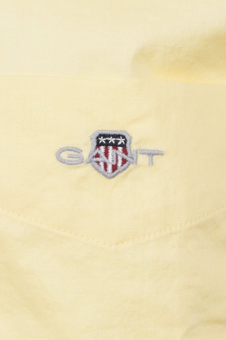 GANT REG POPLIN SHORT SLEEVE SHIRT VANILLA YELLOW - Image 3