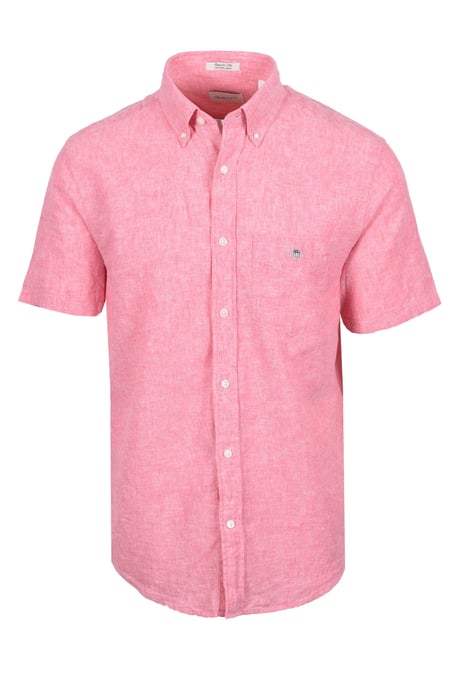 GANT REG COTTON LINEN SHORT SLEEVE SHIRT ROSE PINK - Image 1