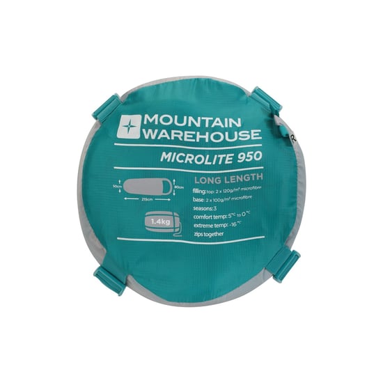 Mountain Warehouse Microlite 950 Midseason Mummy-sovsäck med vänster dragkedja (Grått) - Image 2