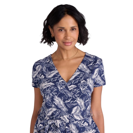 Mountain Warehouse Womens/Ladies Santorini Leaves Wrap Jumpsuit (Dark Blue) - Image 3