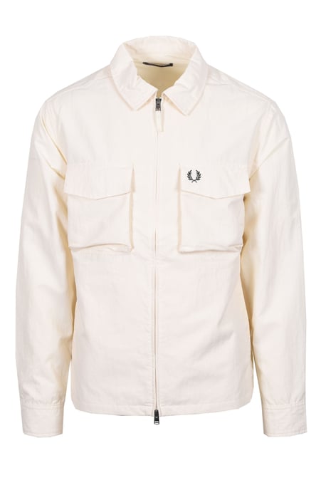 FRED PERRY RIPSTOP POCKET OVERSHIRT ECRU - Image 1