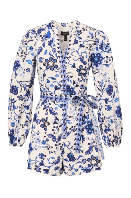 Print Tie Front Romper - Image 4