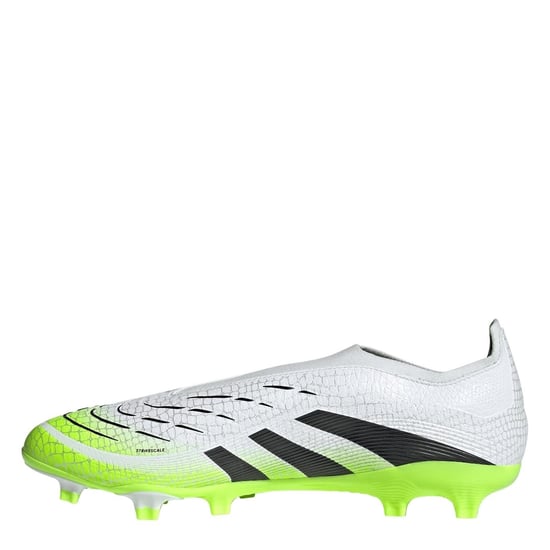 Men's adidas Predator League Laceless Firm Ground Football Boots in White/Blk/Lemon - Image 2