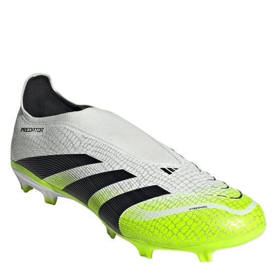 Men's adidas Predator League Laceless Firm Ground Football Boots in White/Blk/Lemon - Image 3