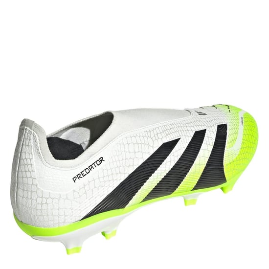 Men's adidas Predator League Laceless Firm Ground Football Boots in White/Blk/Lemon - Image 4