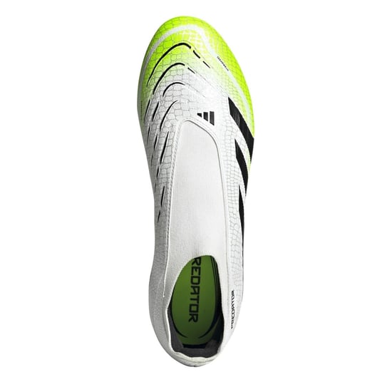 Men's adidas Predator League Laceless Firm Ground Football Boots in White/Blk/Lemon - Image 5