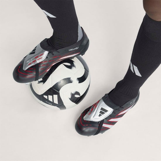 Men's adidas Predator Elite Fold Over Tongue Firm Ground Football Boots in Black/Red - Image 3