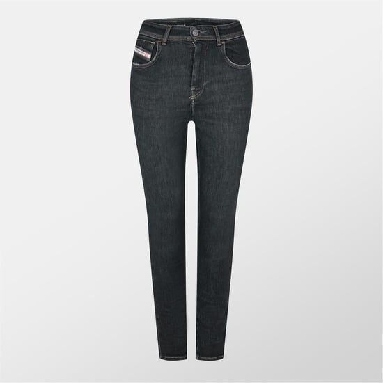 Women's Diesel Skinny 1984 Slandy High Jeans in Black/Grey Denm - Image 1