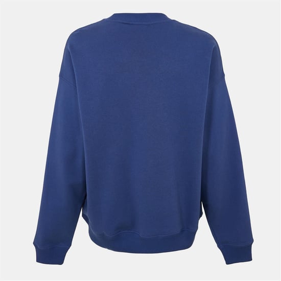 Men's Off White Skate Crew Neck Drop Shoulder Sweatshirt in Dark Blue-White - Image 2