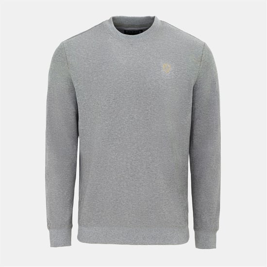 Men's Howick Crew Neck Jumper in Dk. Grey Marl - Image 1