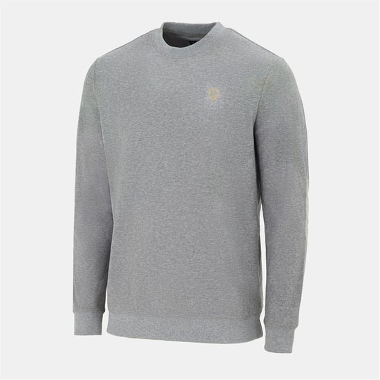 Men's Howick Crew Neck Jumper in Dk. Grey Marl - Image 3