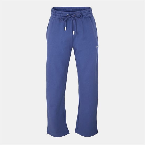 Men's Off White Arrow Solid Patterned Straight Sweatpants in Dark Blue-White - Image 1