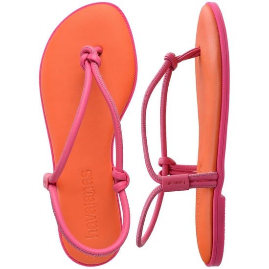 Women's Havaianas Solid Patterned Toe Post Thong Toe Sandals in Vibrant Orange - Image 3