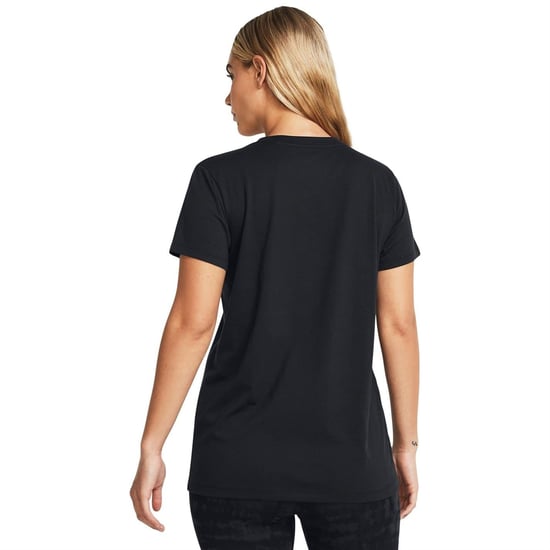 Women's Under Armour Sportstyle Graphic Short Sleeve in Blk/Blk - Image 3