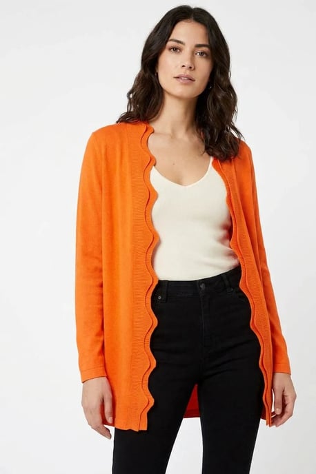 Scallop Edge Longline Cardigan - Image 1