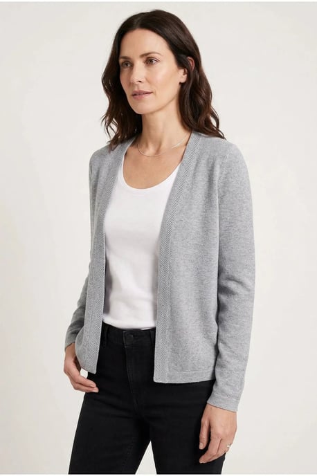 Herringbone Edge Open Cardigan - Image 3