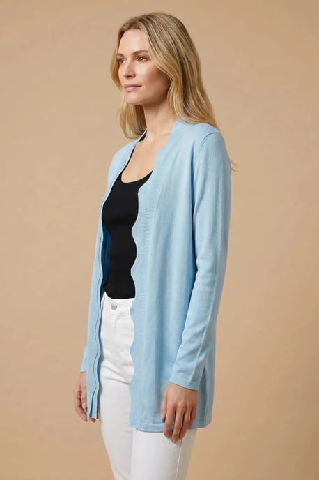 Scallop Edge Longline Cardigan - Image 3