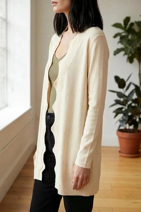 Scallop Edge Longline Cardigan - Image 3