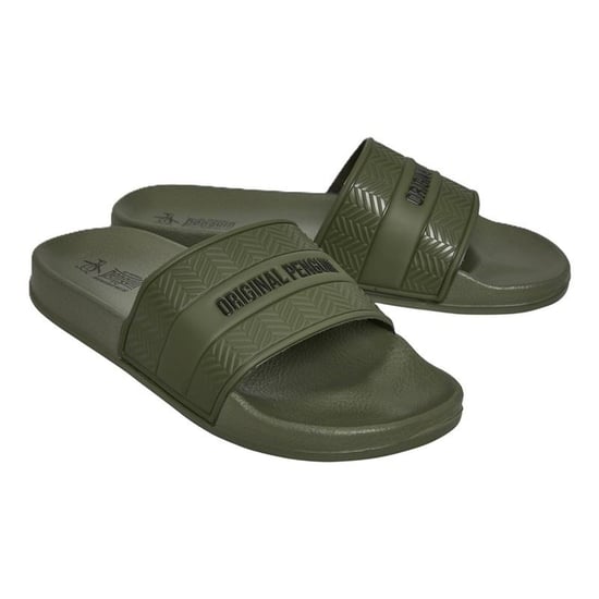 Penguin Paradise Men's Khaki Slides - Image 1
