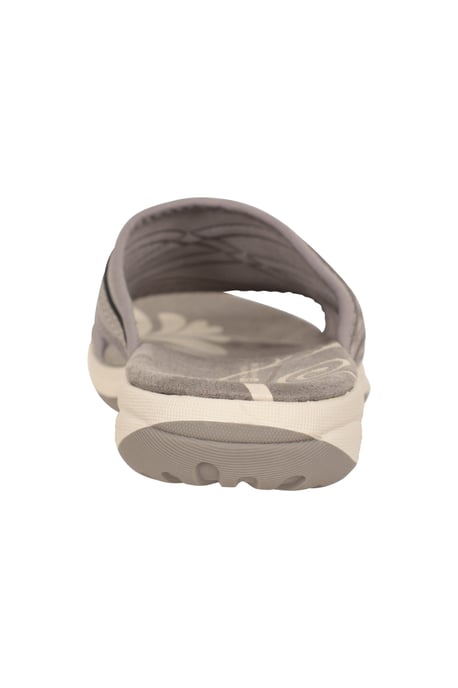 'Crest' Women's Slip On Comfort Sliders Casual Cushioned Ladies Open Toe Sandals Grey - Image 3