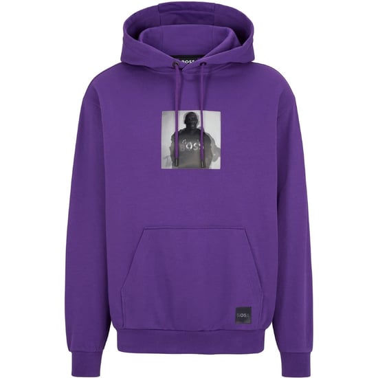 Men's Boss Khaby Hooded Neck Long Sleeve Top in Dark Purple - Image 1