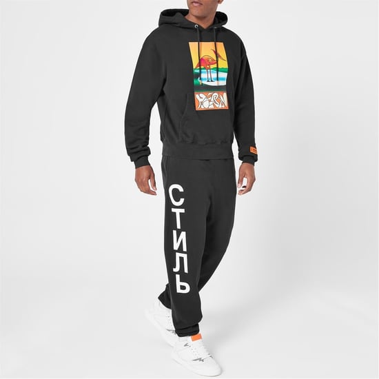 Men's Heron Preston Abstract Heron Hoodie in Black 1020 - Image 2