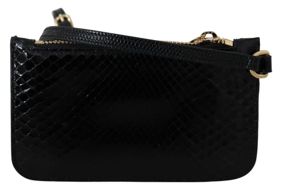 Dolce & Gabbana Black Leather Coin Purse Wristlet Mirror Agnese Wallet - Image 3