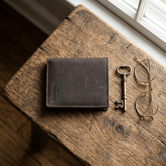 Men’s Genuine Leather RFID Wallet with Coin Pocket and ID Window, Vintage Brown - Image 5