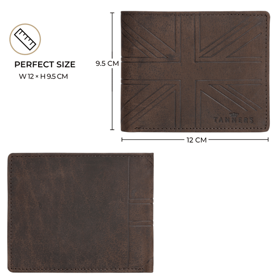 Men’s Genuine Leather RFID Bifold Wallet, Brown Waxed Hunter Finish - Image 6