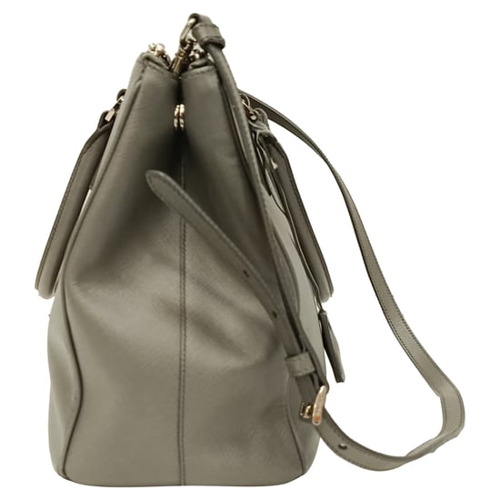 Prada Medium Galleria Double Zip Tote Bag in Grijze Saffiano Leren - Image 3