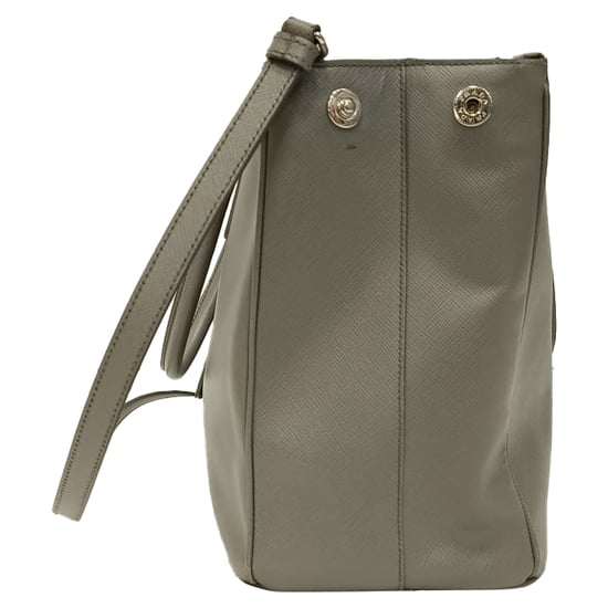 Prada Medium Galleria Double Zip Tote Bag in Grijze Saffiano Leren - Image 5