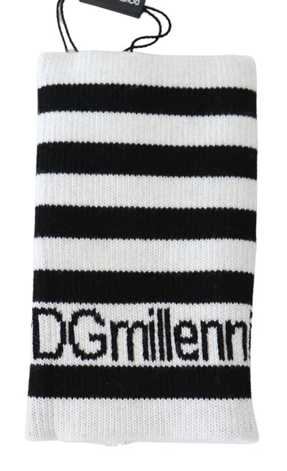 Dolce & Gabbana Svart Vit Ull DGMillennials Armband Wrap - Image 2