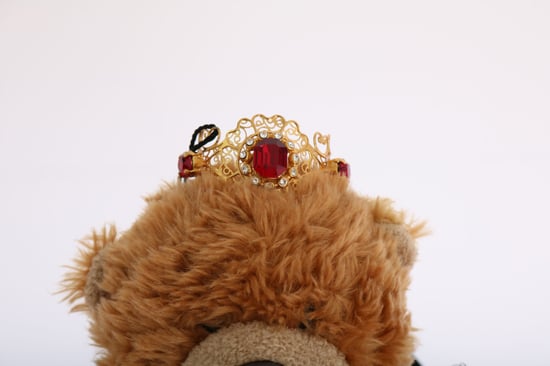 Dolce & Gabbana Nallebjörn Guld Kristall Krona Tiara Diadem Hårband - Image 4