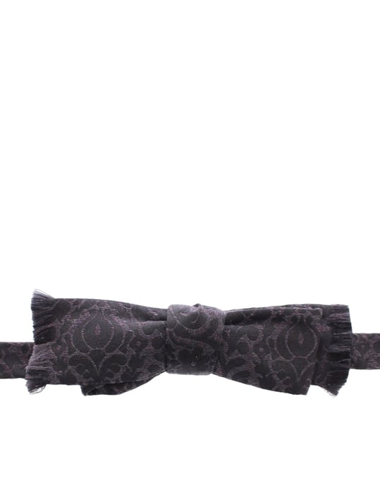 Dolce & Gabbana Grijs Zwart Wol Vlinderdas - Image 1