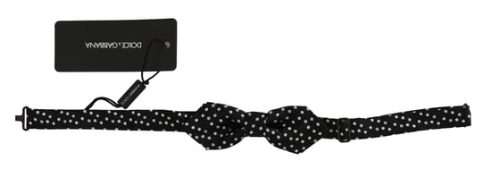 Dolce & Gabbana Black Polka Dots Silk Adjustable Neck Papillon Men Bow Tie - Image 1