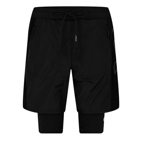 Men's Off White Off Diag Shorts in Black Dark Grn - Image 1