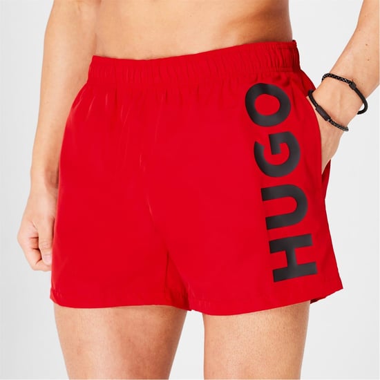 Men's Hugo Boss Abas Swim Shorts in Red 693 - Image 4