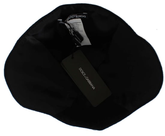Dolce & Gabbana Black Wool White Floral Gold Leaf Women's Hat - Image 6