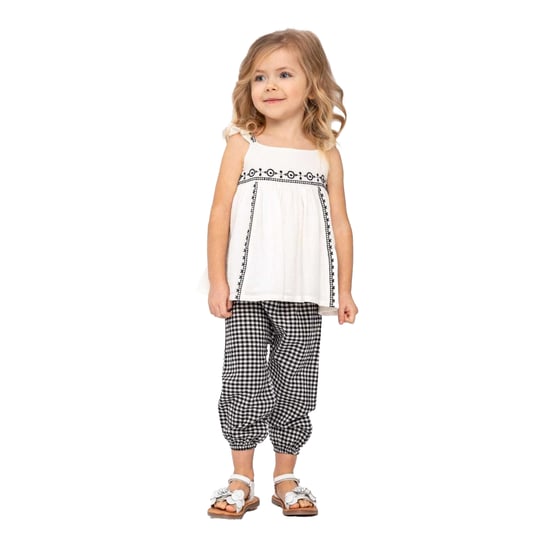 Minoti Geborduurde top & zwembroek meisjes Gingham (Wit/zwart) - Image 6