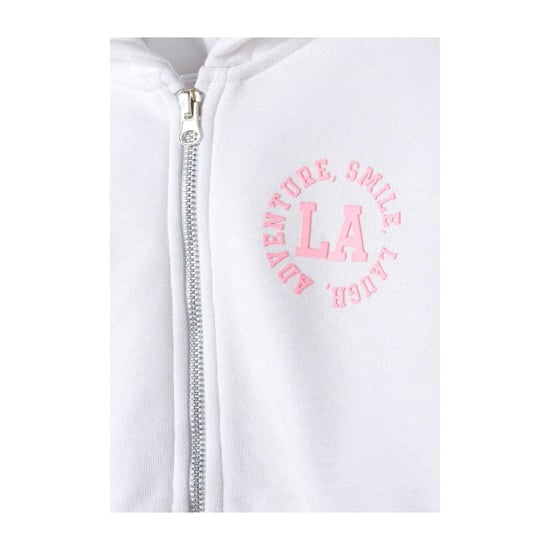 Minoti Sweatshirt en korte broek voor meisjes met rits (Wit) - Image 5
