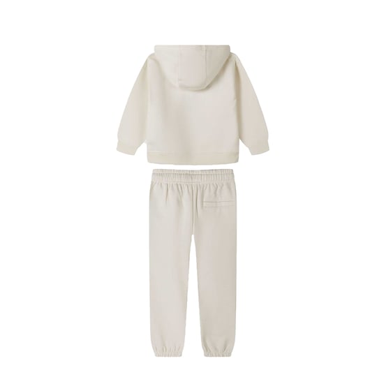Minoti Jongens Geborduurde Bouclé Hoodie en Joggers Set (Crème) - Image 2