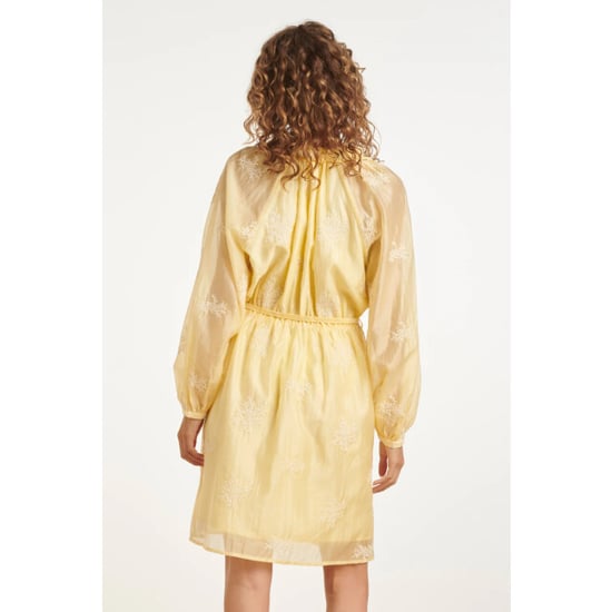 Smashed Lemon Romantische kortejurk met ruches en taillekoord | - Image 4
