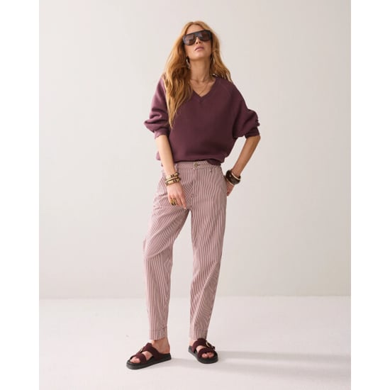 Summum 4s2988-12478 334 chino pant printed stripe twill deepfig - Image 1
