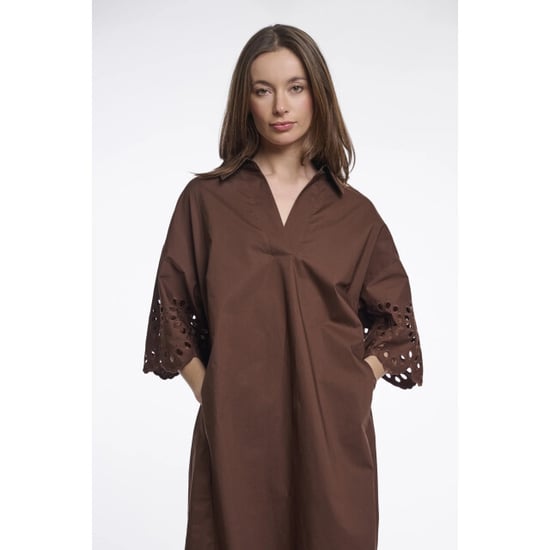 Rino & Pelle Ceylinregular.7002624 regular length wide dress with sleeve detail dark brown - Image 1