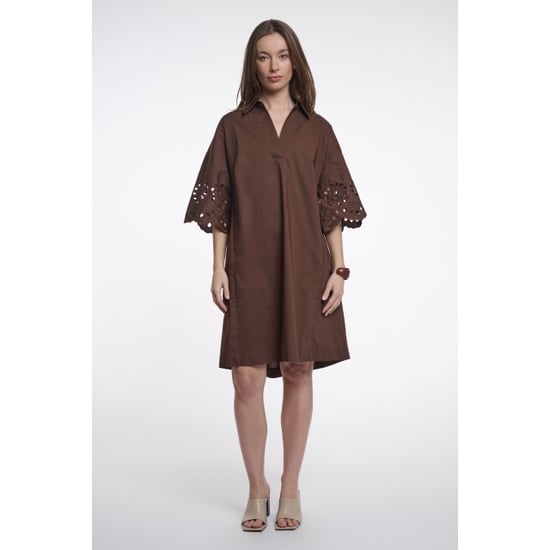 Rino & Pelle Ceylinregular.7002624 regular length wide dress with sleeve detail dark brown - Image 3